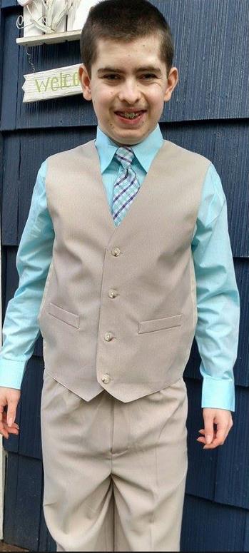 Noah age 14 on steps